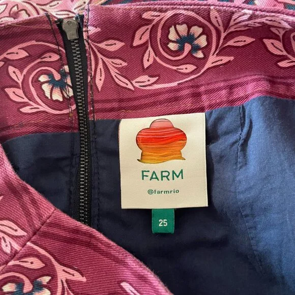 Farm Rio Ainika Charm Overlapped Denim Miniskirt Size 25 NWT - Picture 3 of 3